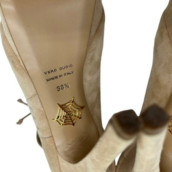 Charlotte Olympia Hands On' Suede Heels Women Size 38.5 - Picture 14 of 16